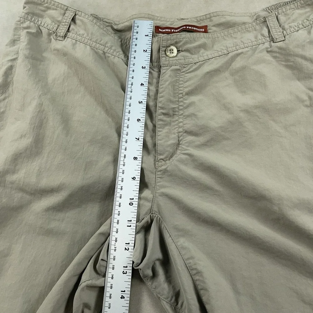 Simms Fishing Pants Mens XL Beige Nylon Cargo Pockets Outdoor Hiking‎ Travel